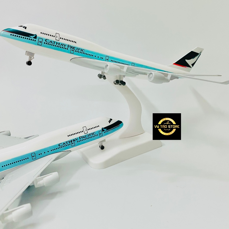 MÁY BAY MÔ HÌNH BOIENG B747 "CATHAY PACIFIC" 20CM TỈ LỆ 1:400 KIM LOẠI CAO CẤP