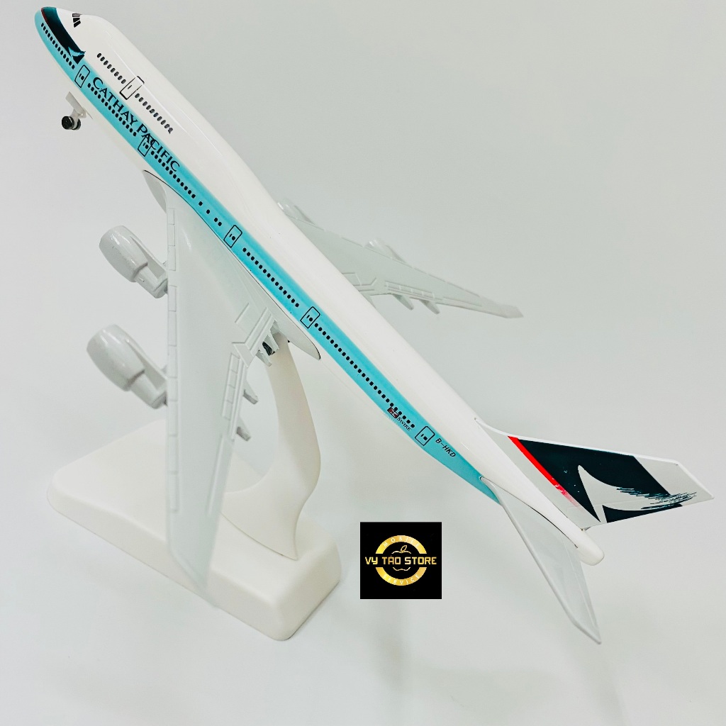 MÁY BAY MÔ HÌNH BOIENG B747 "CATHAY PACIFIC" 20CM TỈ LỆ 1:400 KIM LOẠI CAO CẤP