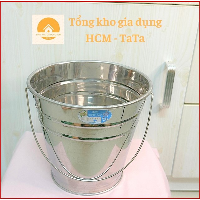 Xô Inox Cao Cấp size từ 18cm - 30cm đựng đá, chứa nước, thực phẩm ...