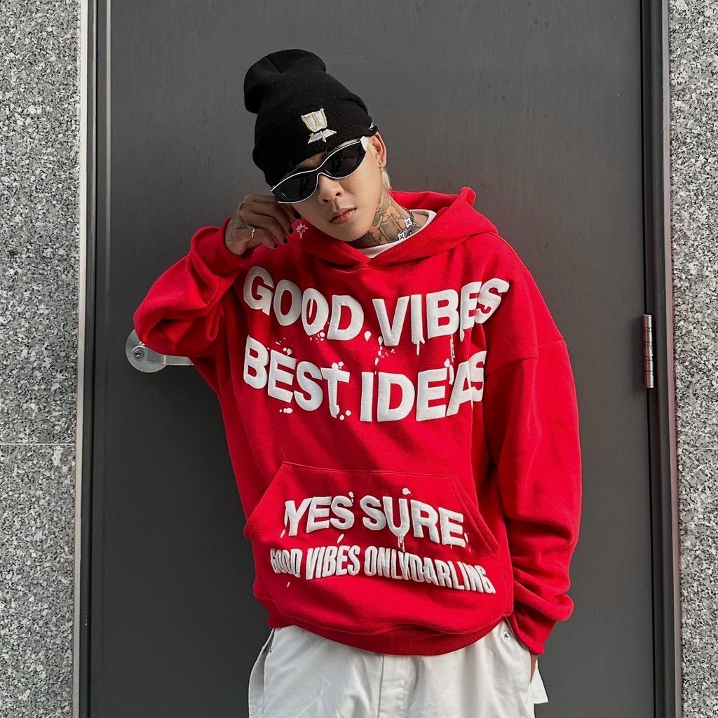 Áo Hoodie Chống Nắng Nữ Nam GOOD VIBES IN NỔI phong cách đường phố cực chất, hàng nỉ bông giữ form không xù - unise SSL