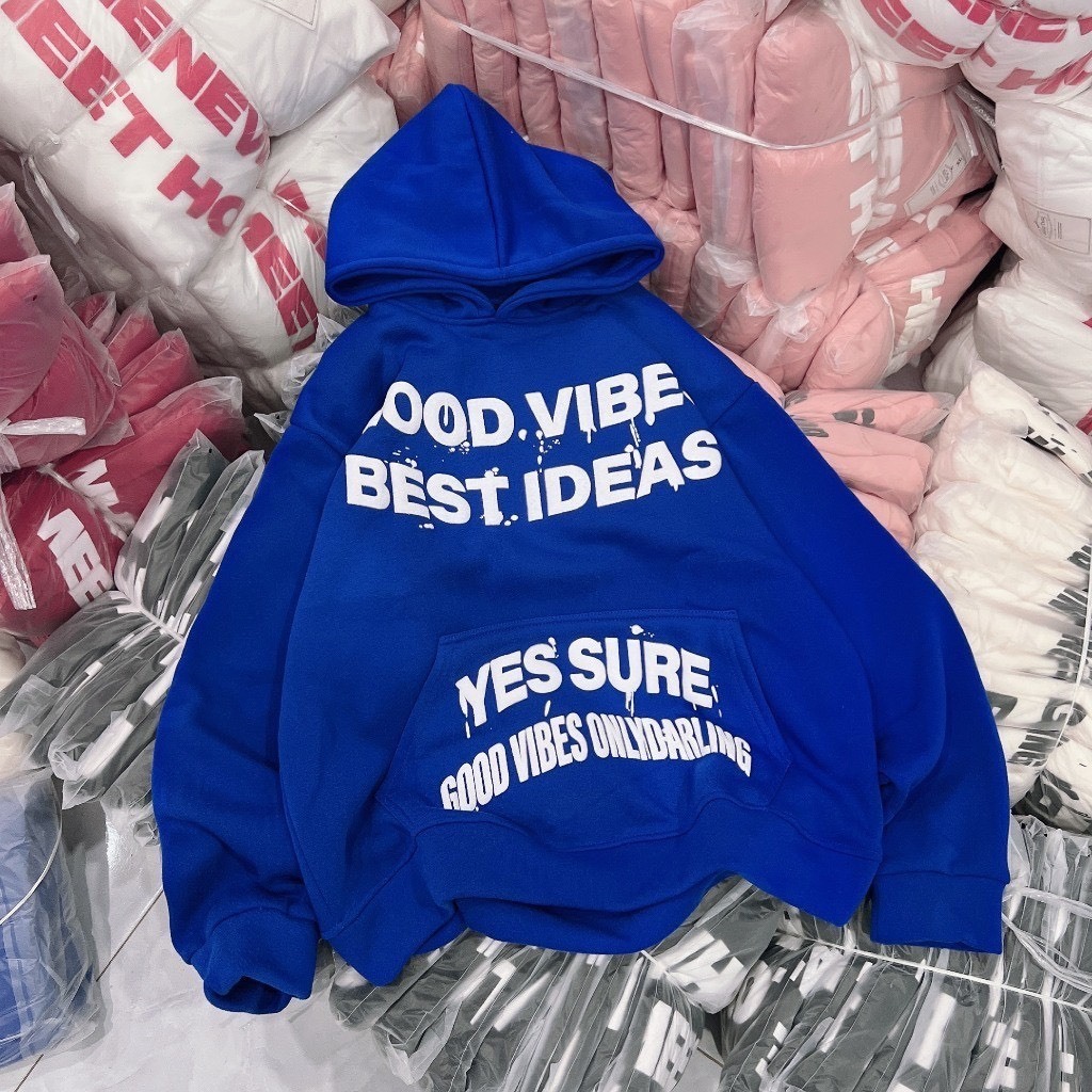 Áo Hoodie Chống Nắng Nữ Nam GOOD VIBES IN NỔI phong cách đường phố cực chất, hàng nỉ bông giữ form không xù - unise SSL