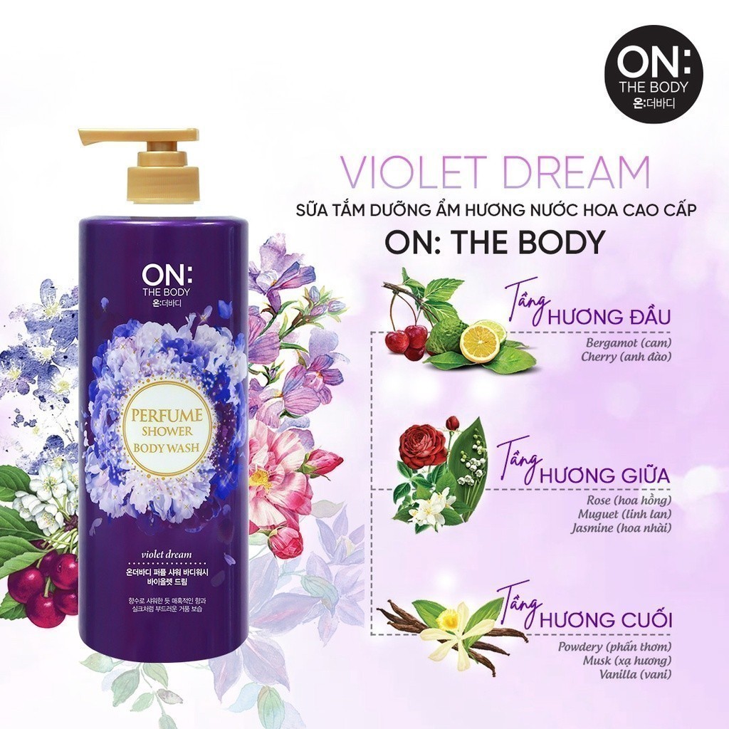 Ảnh Sữa tắm hương nước hoa On: The Body - Classic Pink - Violet dream - White Pearl 1