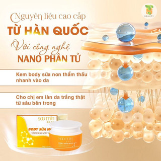 Kem body trắng da cấp tốc, kem body trắng da chính hãng Hàn Quốc, phục hồi da mỏng yếu, chống nắng SOO MIN 250gram