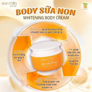 Kem body trắng da cấp tốc, kem body trắng da chính hãng Hàn Quốc, phục hồi da mỏng yếu, chống nắng SOO MIN 250gram