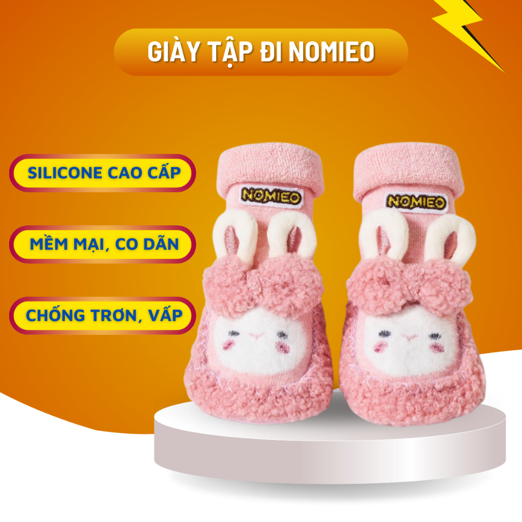 Giày tập đi đế vải Nomieo chống trơn trượt cao cấp cho bé từ 8 đến 20 tháng tuổi. Ấm chân mùa đông và mát chân mùa hè