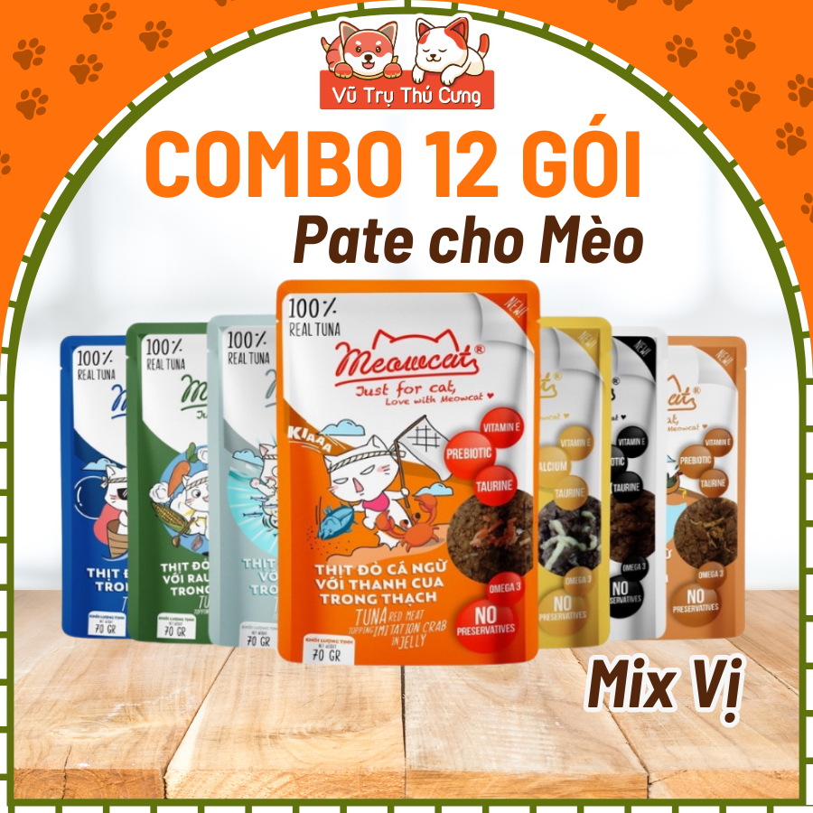 Combo 12 Gói Pate Meowcat Cho Mèo 70g