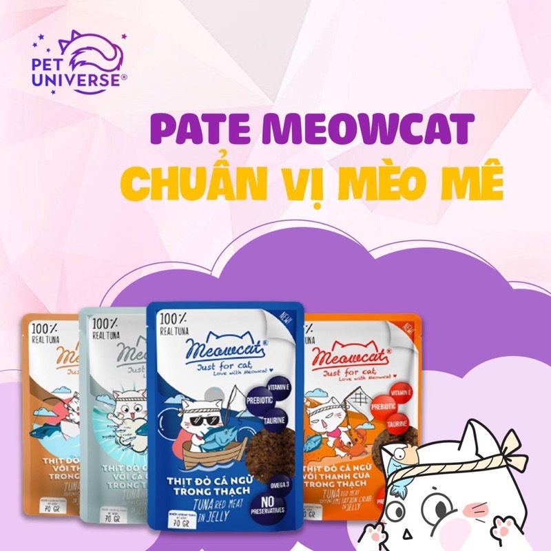 Combo 12 Gói Pate Meowcat Cho Mèo 70g