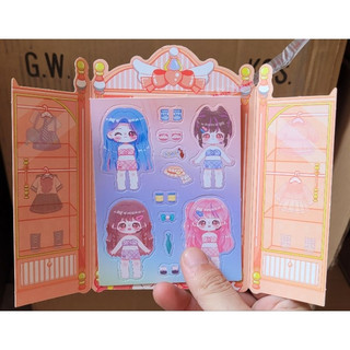 COMBO 5 Bộ dán trang trí sticker công chúa, Bộ dán sticker hình tủ quần áo cho bé