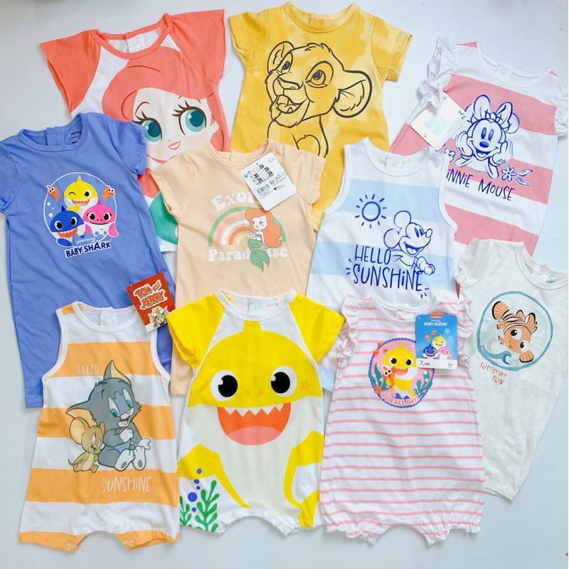 [MD89]❤️12/18-18/24M DISNEY.BABY❤️ Romper/body đùi cotton organic cho bé