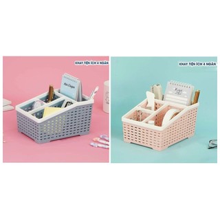 Khay Nhựa Tiện Ích việt nhật để bàn, cắm bút, đựng đồ đa năng Việt Nhật bền đẹp 5688