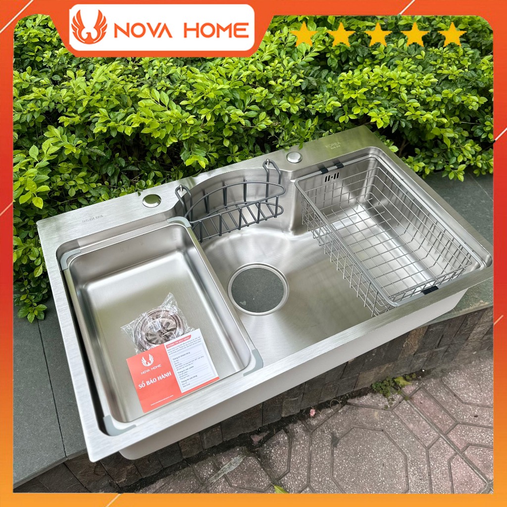 Chậu rửa bát 1 hố bán nguyệt 78x48cm SUS304 Đúc Hanmade , Bồn rửa chén ...