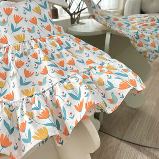 Váy bé gái 1-7 tuổi (9-26kg) sát nách hoa cam nổi bật N0099