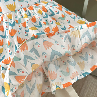 Váy bé gái 1-7 tuổi (9-26kg) sát nách hoa cam nổi bật N0099
