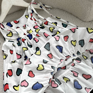 Váy bé gái 2 dây maxi hình tim đáng yêu 1-7 tuổi (9-26kg)