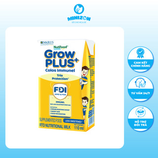 Vỉ 4 hộp sữa nước Grow Plus Colos Immunel Nutifood 110ml