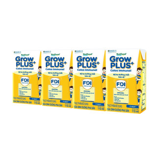 Vỉ 4 hộp sữa nước Grow Plus Colos Immunel Nutifood 110ml