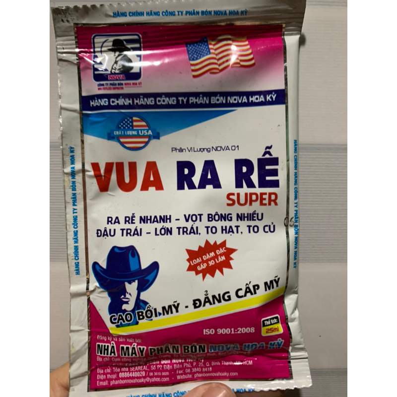 1 gói Phân bón Vua Ra Rễ Super (gói 25ml) Công ty Nova Hoa Kỳ USA ...