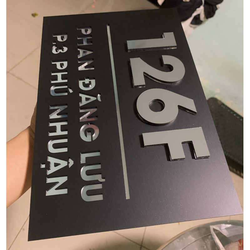 Bảng, biển số nhà Alu phũ nhôm số nổi 2 lớp sang trọng cao cấp. thiết kế theo yêu cầu