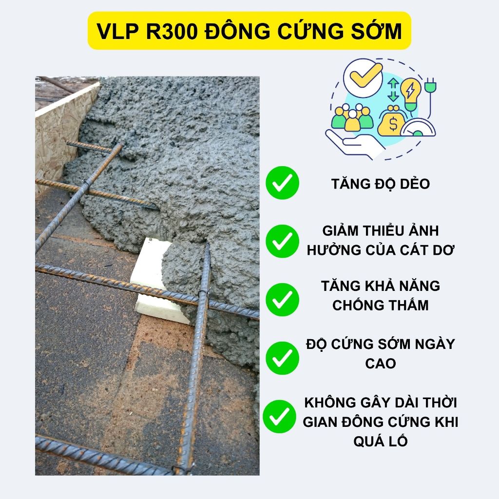 [VLP R300] Phụ gia tháo khuôn nhanh tăng độ cứng cho Chậu cảnh, cột, gạch đúc sẵn