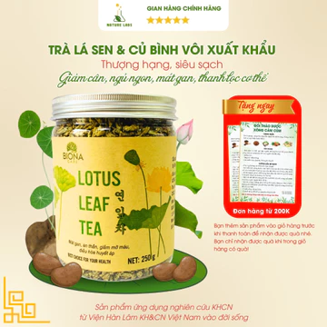 Trà lá sen Biona khô sấy lạnh hỗ trợ giảm cân an thần ngủ ngon trà thảo mộc detox thanh lọc cơ thể