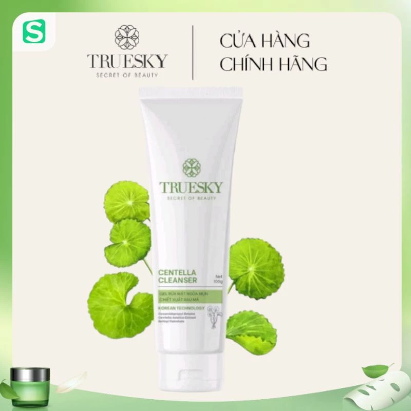 Sữa rửa mặt trắng da ngăn ngừa mụn Truesky Centella Cleanser