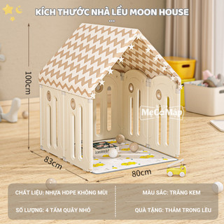 Lều Cho Bé Moon House New 2026 Chắc Chắn, Nhà Lều Kết Hợp Quây Cũi Tạo Không Gian Vui chơi Cho Bé Nhựa An Toàn
