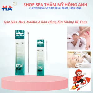 Que Năn Mụn Inox 2 Đầu - Cây Nặn Mụn Malika - Đầu Nhọn Đầu Tròn Dùng Cho Cá Nhân Spa Thẩm Mỹ.