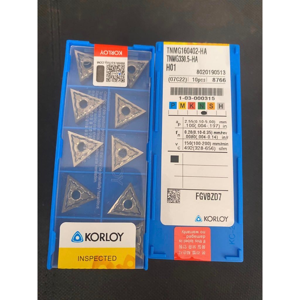Chip tiện T16 chuyên nhôm TNMG160404 KORLOY HÀN QUỐC chuyên tiện Nhôm,nhựa,gỗ
