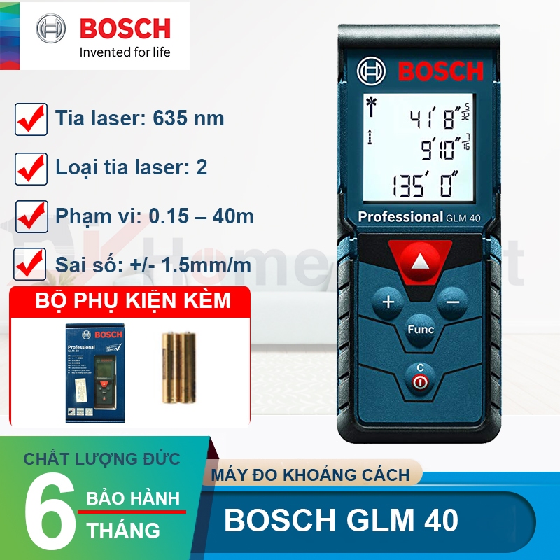 Máy Đo Khoảng Cách Bosch GLM 40-12 (nâng cấp của GLM 40)