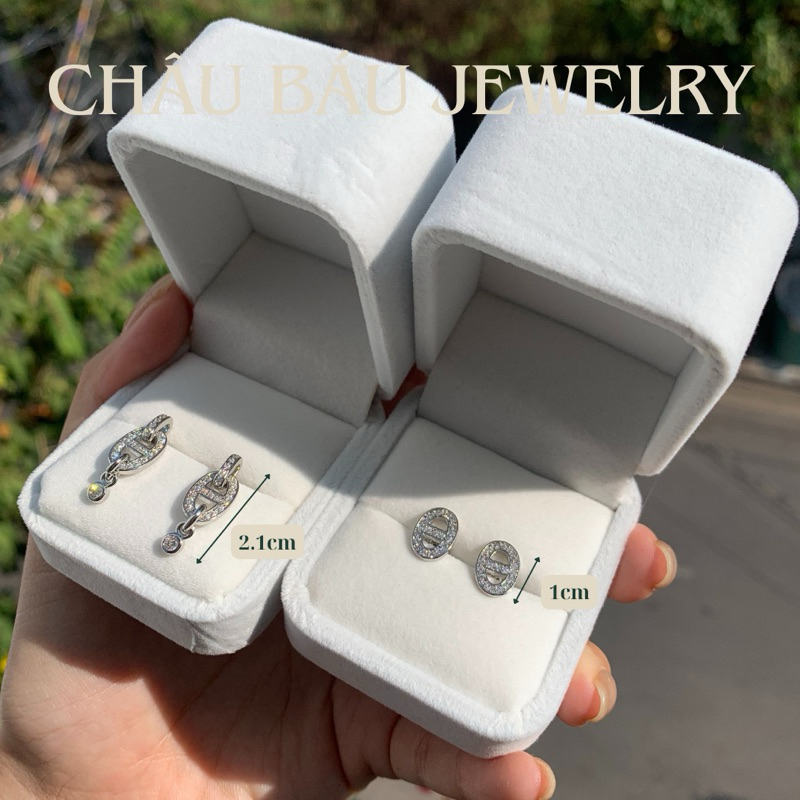 [Ảnh & Clip thật] Bông tai Bạc S925 HM móng ngựa bông sát tai và bông dài