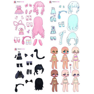 Đồ chơi Búp bê Melody, Kuromi, Cinamoroll phong cách Anime - Búp bê giấy Pighandmade