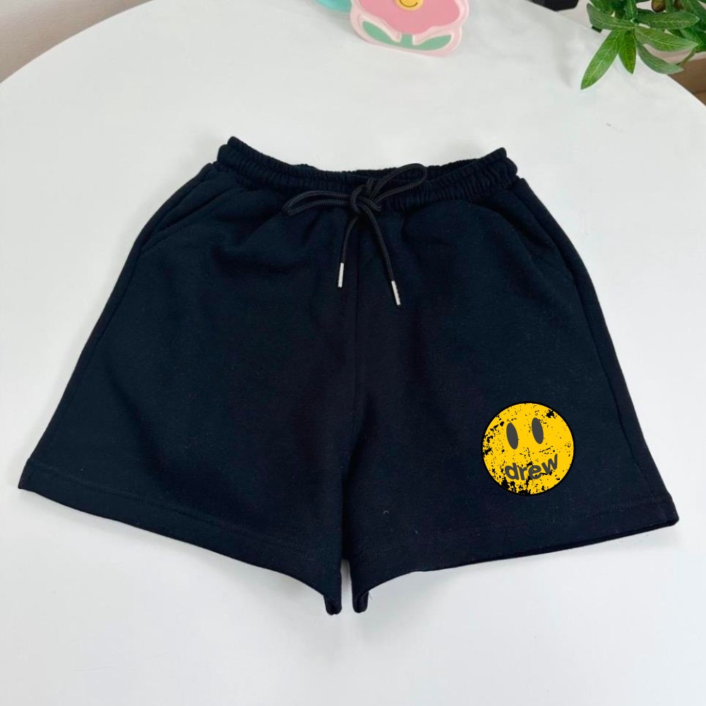 Quần Short NỮ DREW MẶT CƯỜI Chất Liệu Nỉ Chân Cua Cao Cấp Nhiều Màu Unim Store - QSN02