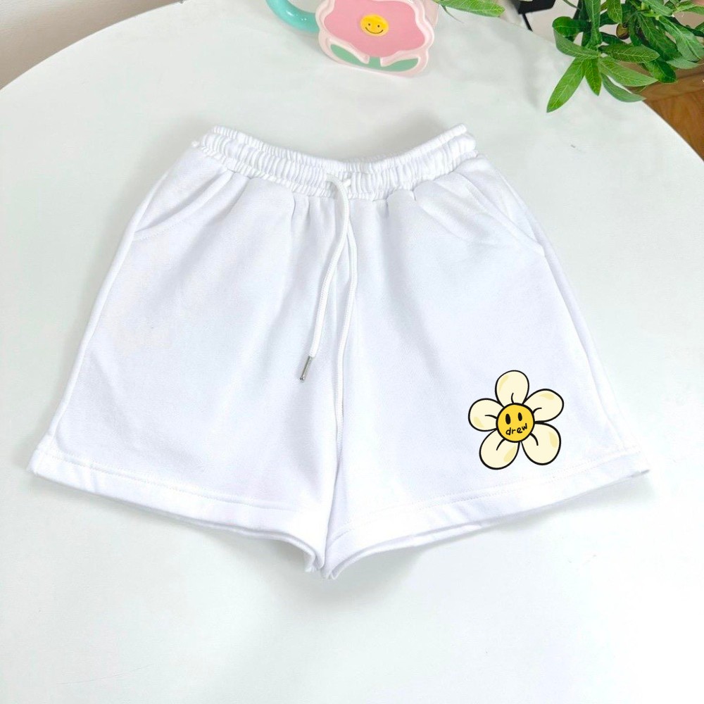 Quần Short NỮ DREW MẶT CƯỜI Chất Liệu Nỉ Chân Cua Cao Cấp Nhiều Màu Unim Store - QSN02