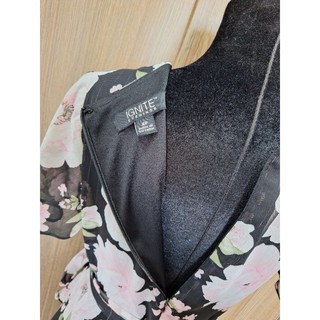 Đầm maxi tầng đen bông SLNY