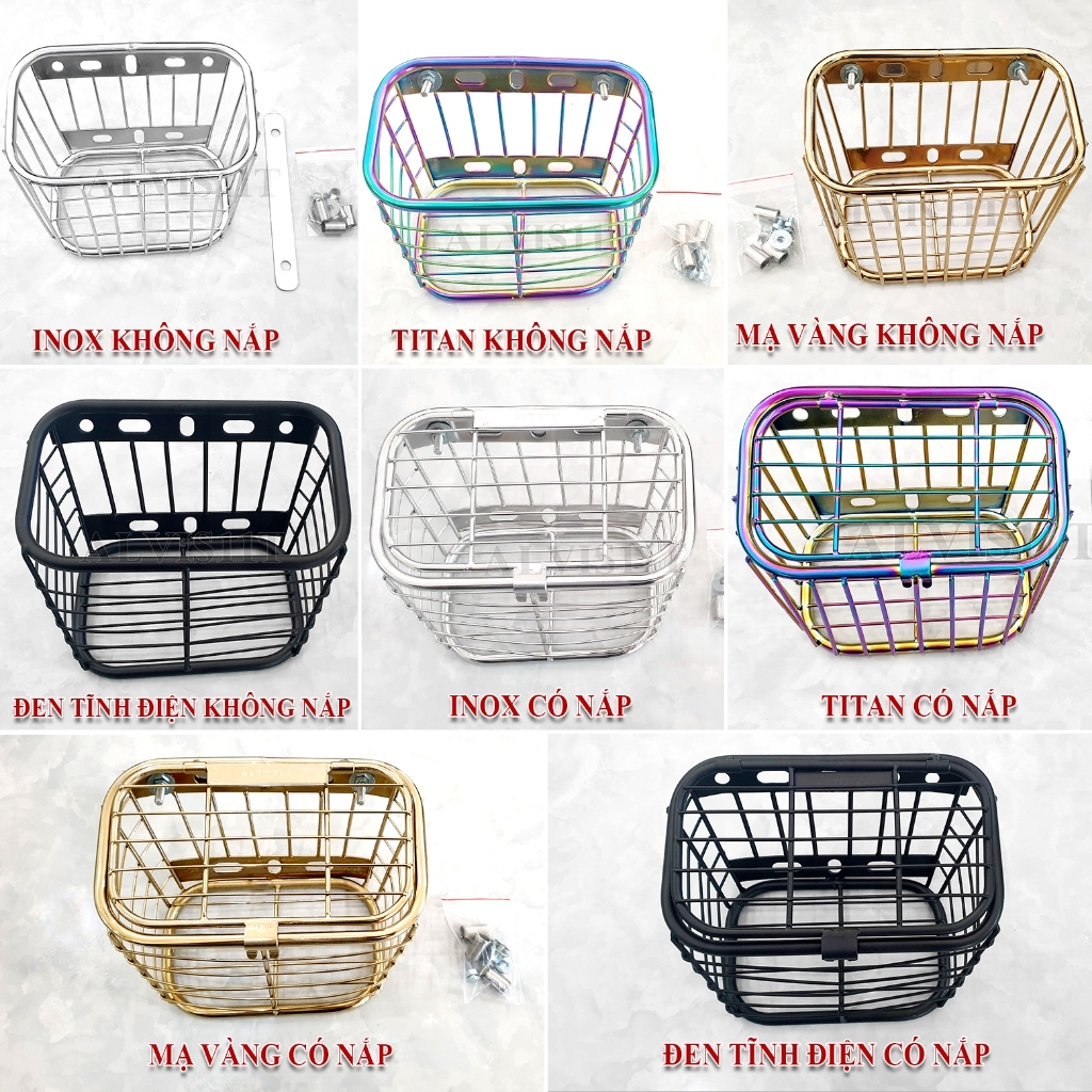 Rổ Inox Titan mạ Vàng Mini gắn nhiều dòng xe Artistar | Shopee Việt Nam