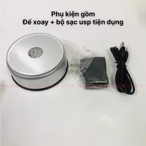 Đế xoay trưng bày sản phẩm có đèn led, bàn xoay tự động, cắm điện trực tiếp chịu lực 4kg