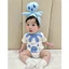 Set bộ bodysuit Bạch Tuộc kèm mũ và tất trắng cho em bé Hàn Quốc 5-13kg dễ thương cute Cho Bé