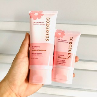 (mua 1 Set  tặng 2  MN )Kem chống nắng múi xù gorgeous trắng da, nâng tone, chống nước lâu trôi tuýp SPF50+PA+++