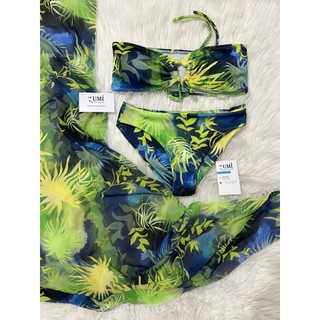 BIKINI 2 MẢNH KÈM KHĂN IN HỌA TIẾT XANH MỚI BIKINUMI BIKINISTORE