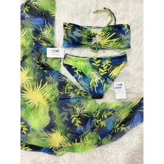 BIKINI 2 MẢNH KÈM KHĂN IN HỌA TIẾT XANH MỚI BIKINUMI BIKINISTORE