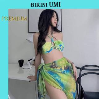 BIKINI 2 MẢNH KÈM KHĂN IN HỌA TIẾT XANH MỚI BIKINUMI BIKINISTORE