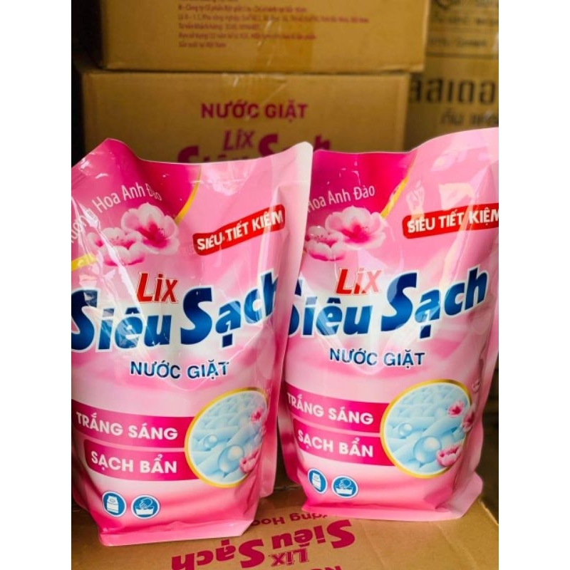 siêu sale_Túi nước giặt Lix Siêu Sạch 2.4kg hương Hoa Anh Đào