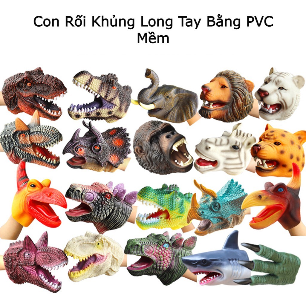 (Hàng Sẵn) Con Rối Đeo Tay Hình Đầu Khủng Long Bằng Cao Su Mềm Vui Nhộn ...