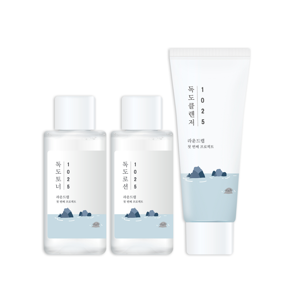 Ảnh Bộ Chăm Sóc Da Sữa Rửa Mặt, Toner, Lotion Round lab 1025 Dokdo On The Go Kit 1