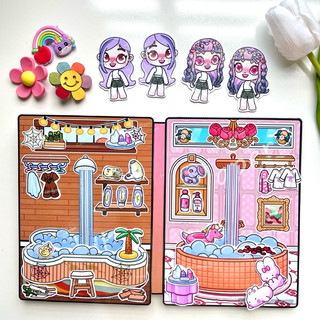 Đồ chơi Ngôi nhà tiểu thư giàu có và cô bé nghèo - Búp bê giấy Tocaboca Pighandmade