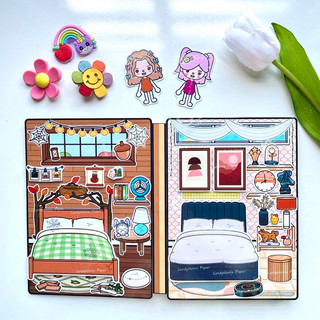Đồ chơi Cuộc sống giàu vs nghèo của 2 em bé TocaBoca - Búp bê giấy