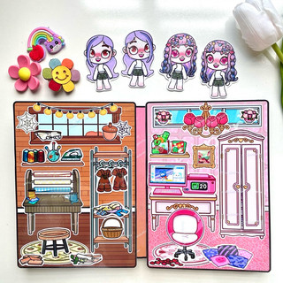 Đồ chơi Ngôi nhà tiểu thư giàu có và cô bé nghèo - Búp bê giấy Tocaboca Pighandmade