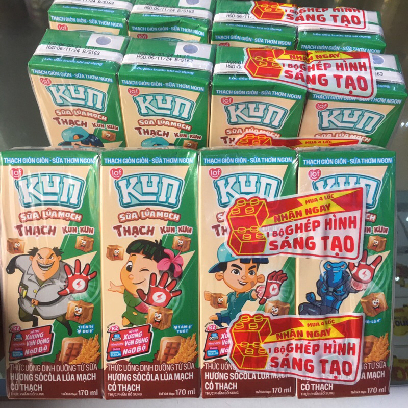 COMBO 4Lốc x 170ml Sữa Kun Socola Lúa Mạch Có Thạch | Shopee Việt Nam