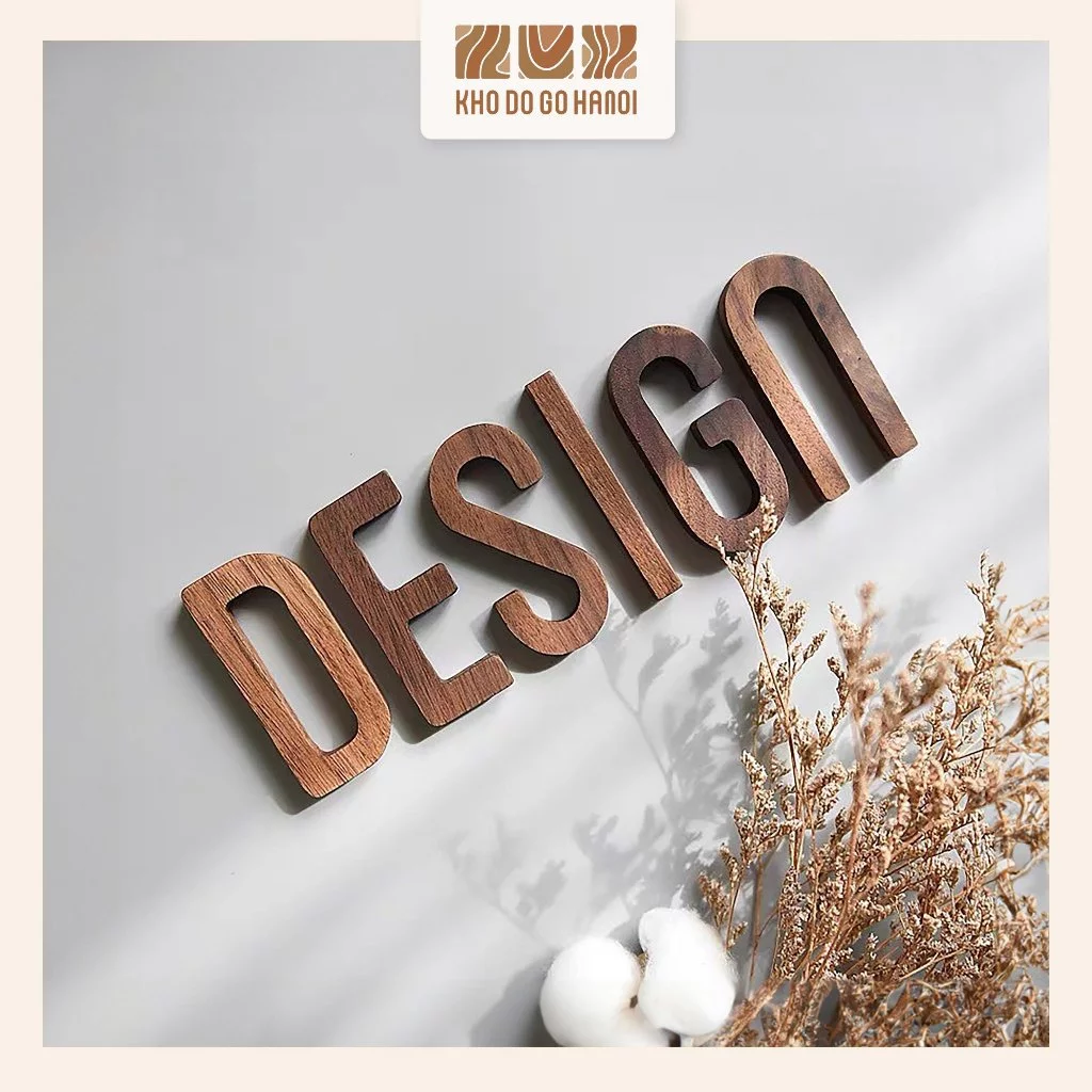 Chữ Gỗ Dán Tường, Chữ Nổi Trang Trí, Chữ Dán Tường Gỗ Decor Màu Đậm Size 7,8cm Kho đồ gỗ Hà Nội