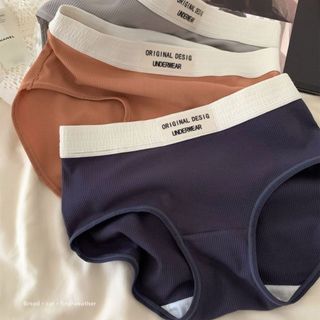 Quần lót nữ cotton kẻ sọc kháng khuẩn khử mùi tôn dáng, Quần chip nữ thiết kế in chữ gợi cảm L1226
